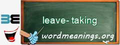WordMeaning blackboard for leave-taking